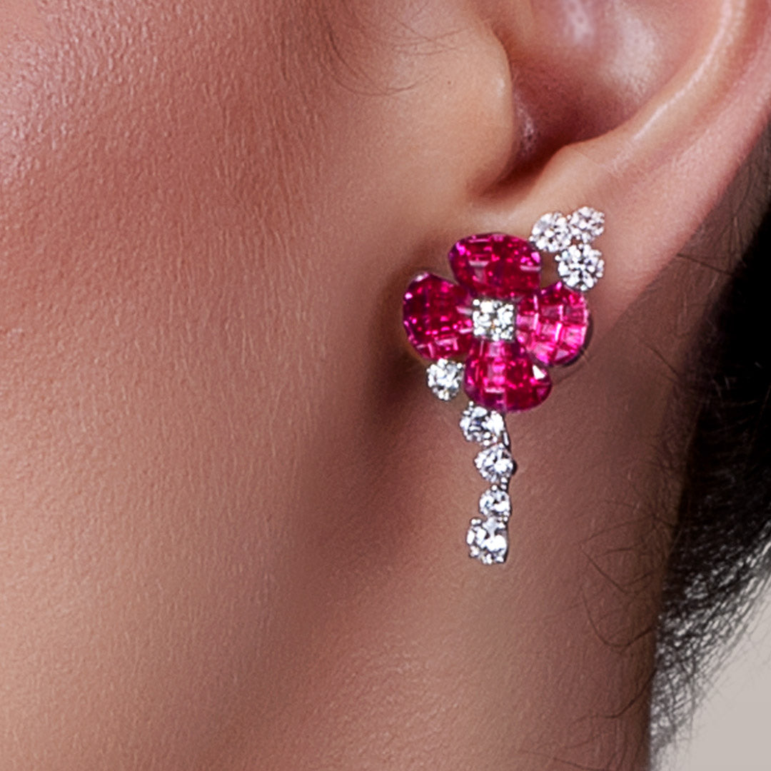 Hortensia Ruby Earrings